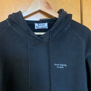 Acne Studios Washed Black Oversized Hoodie